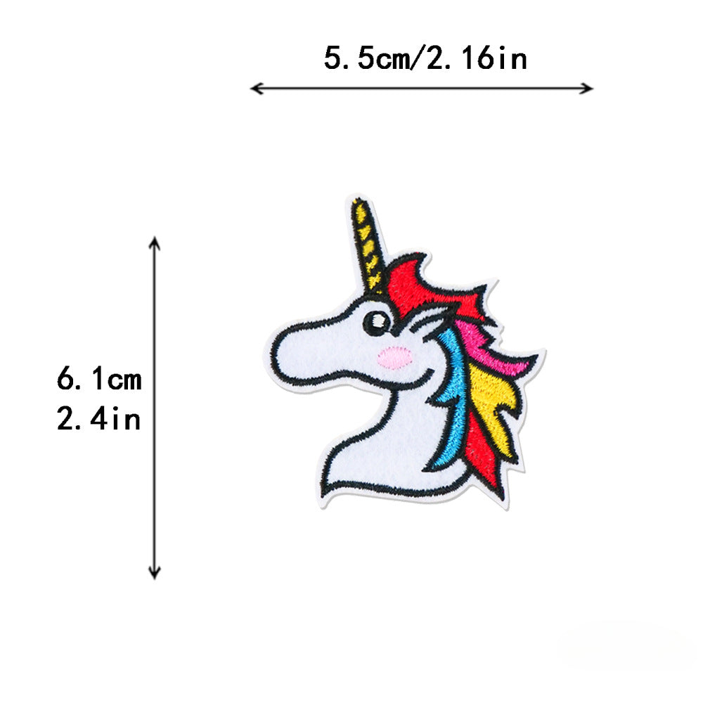 Wholesale  DIY Embroidered Unicorn Cloth Patch Hat Clothes Patch